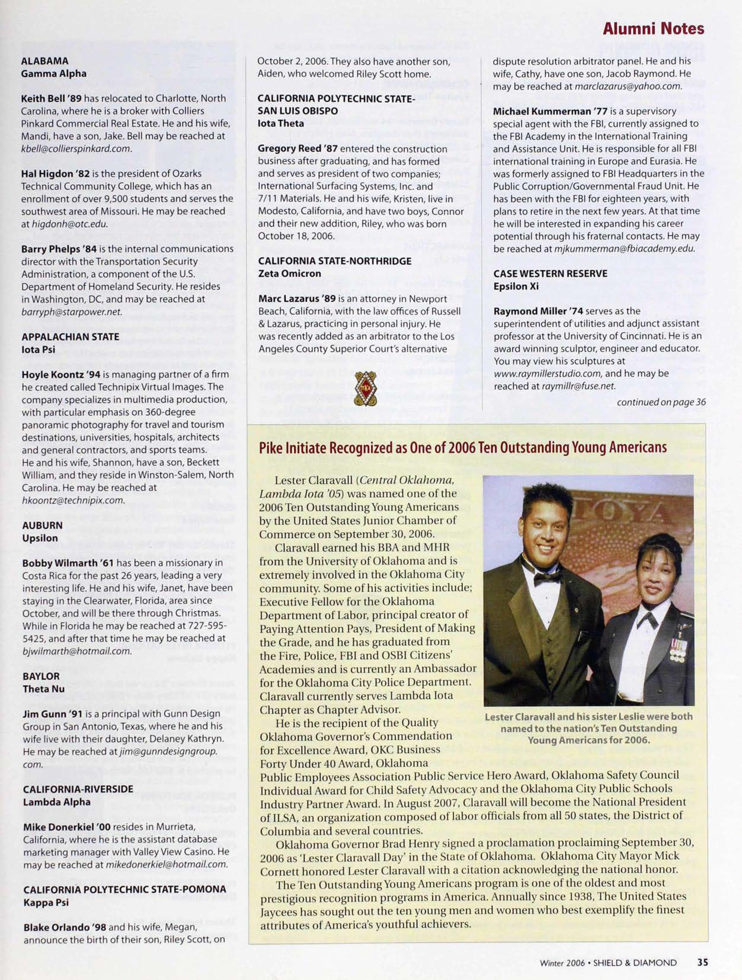 Alumni Notes, Winter 2006